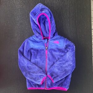 The North Face Kids Purple Fleece Hoodie with Pink Trim